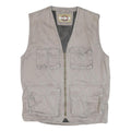 NATURE CHALLENGE Mens Beige Outdoor Cotton Blend Vest M Casual Utility Zip