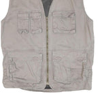 NATURE CHALLENGE Mens Beige Outdoor Cotton Blend Vest M Casual Utility Zip