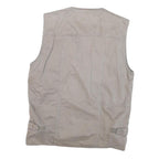 NATURE CHALLENGE Mens Beige Outdoor Cotton Blend Vest M Casual Utility Zip