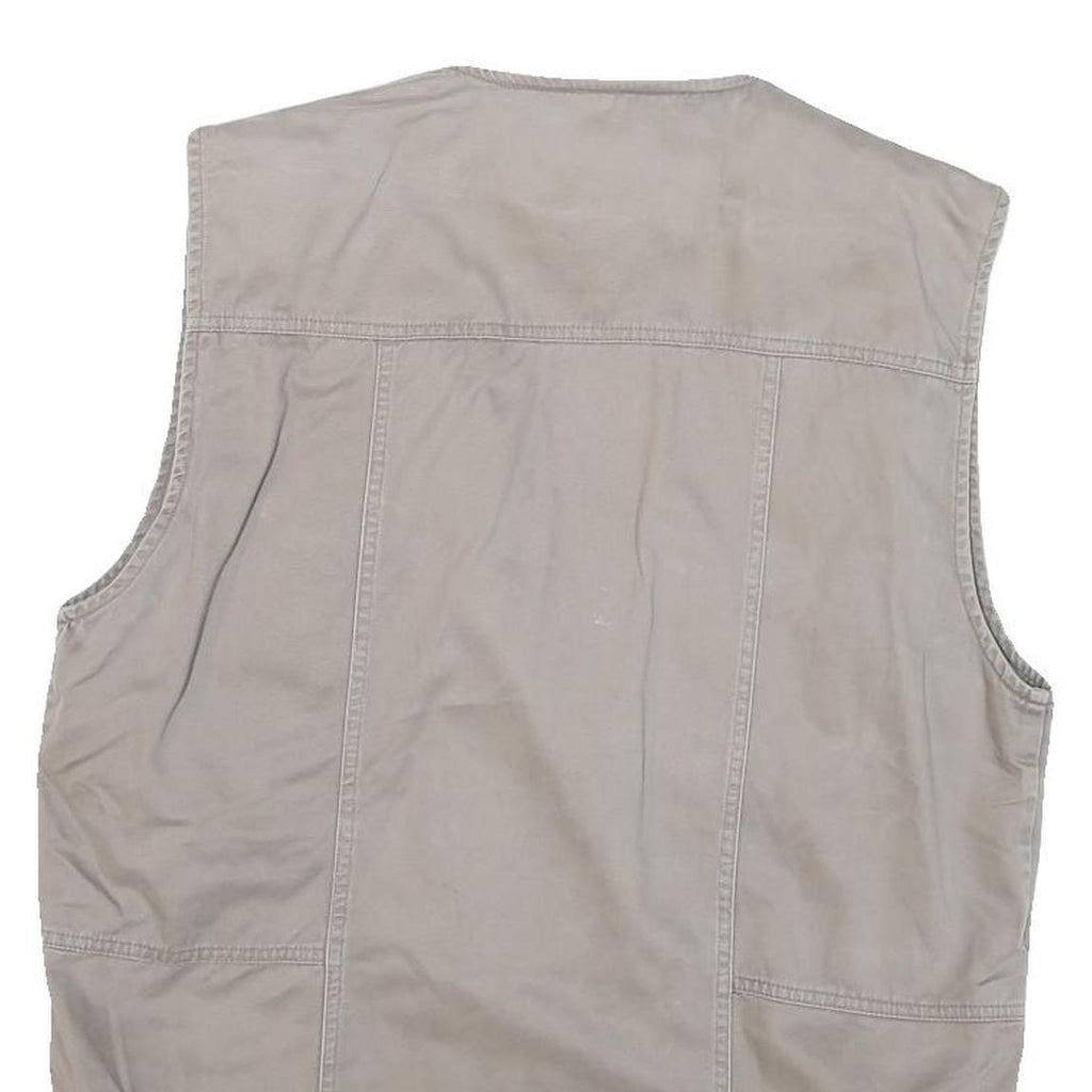 NATURE CHALLENGE Mens Beige Outdoor Cotton Blend Vest M Casual Utility Zip