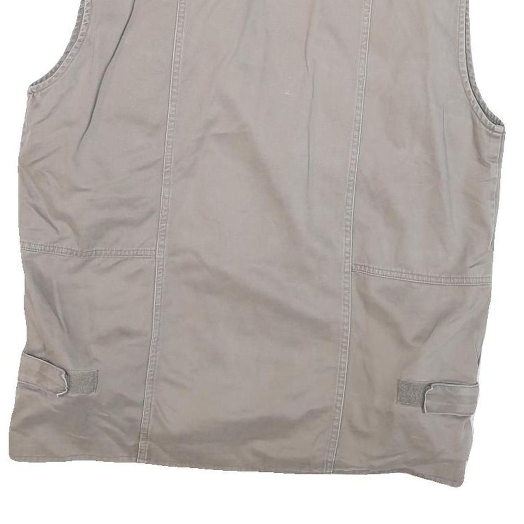 NATURE CHALLENGE Mens Beige Outdoor Cotton Blend Vest M Casual Utility Zip
