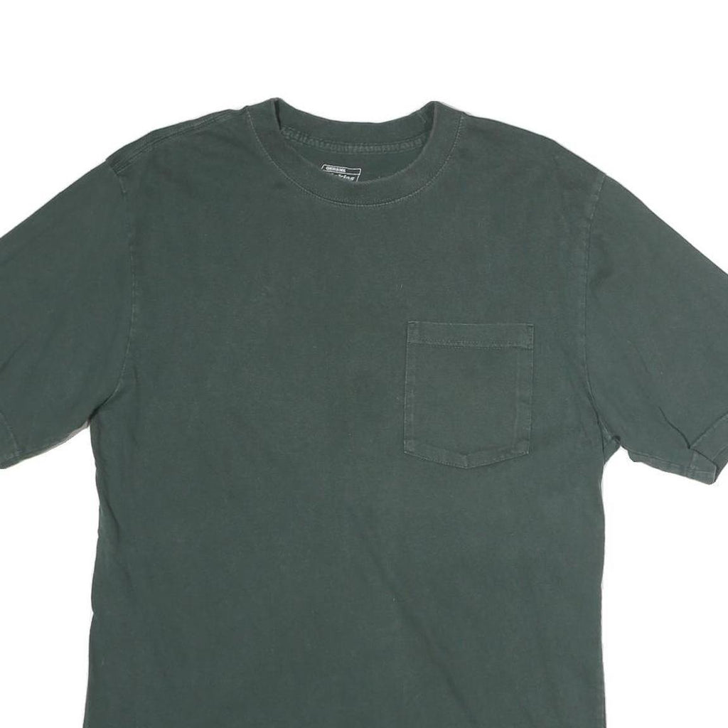 DICKIES Mens Green T-Shirt M Short Sleeve Crew Neck Pocket Workwear Casual