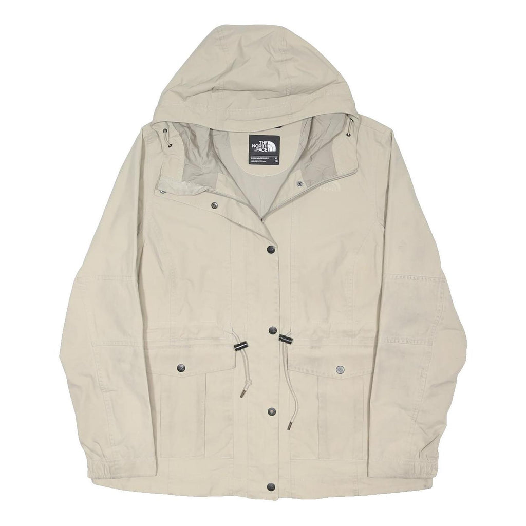 THE NORTH FACE Womens Cream Jacket XL Polyester Blend Plain Zip Hooded Outdoor
