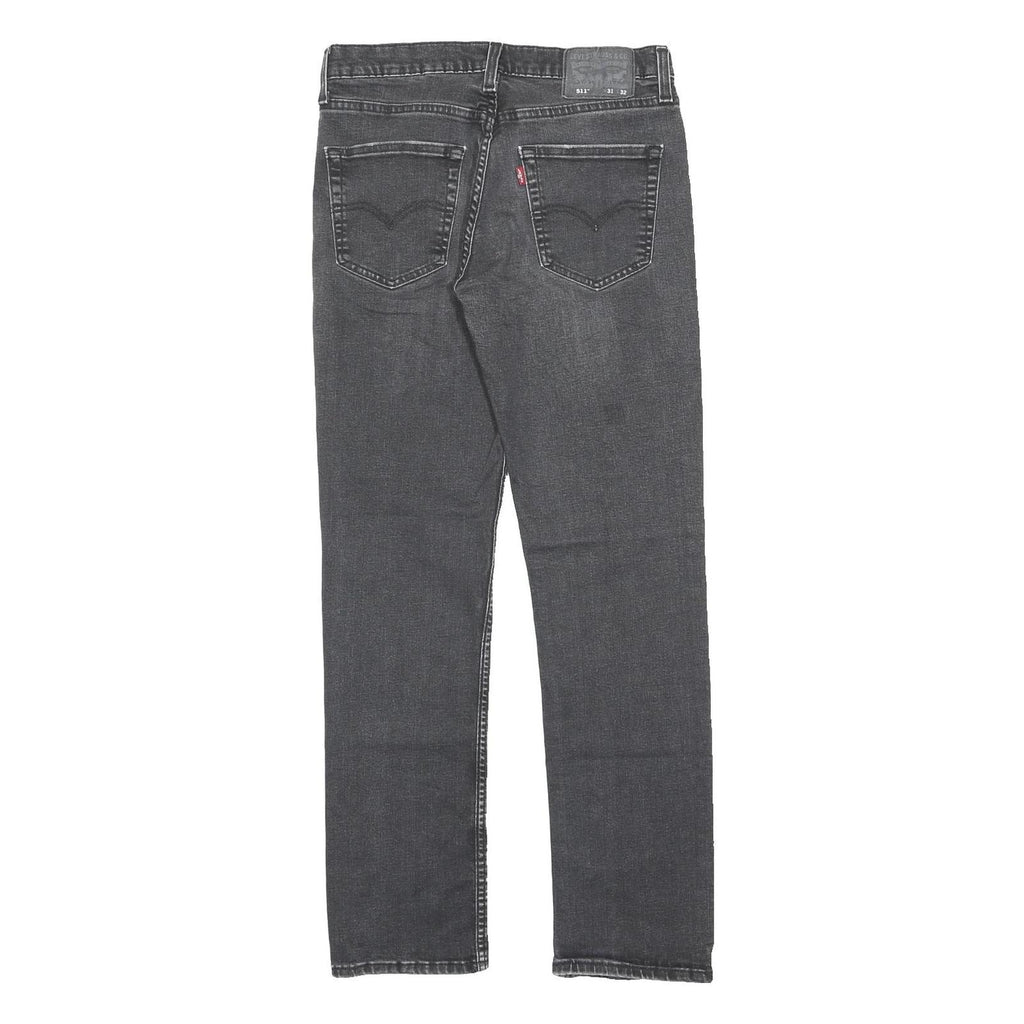 LEVI'S 511 Slim Mens Jeans Black Regular Skinny Denim Medium W31 L32 Zip