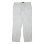 DRIVER Mens Cotton Blend Regular Light Grey Cargo Trousers W36 L33 Casual
