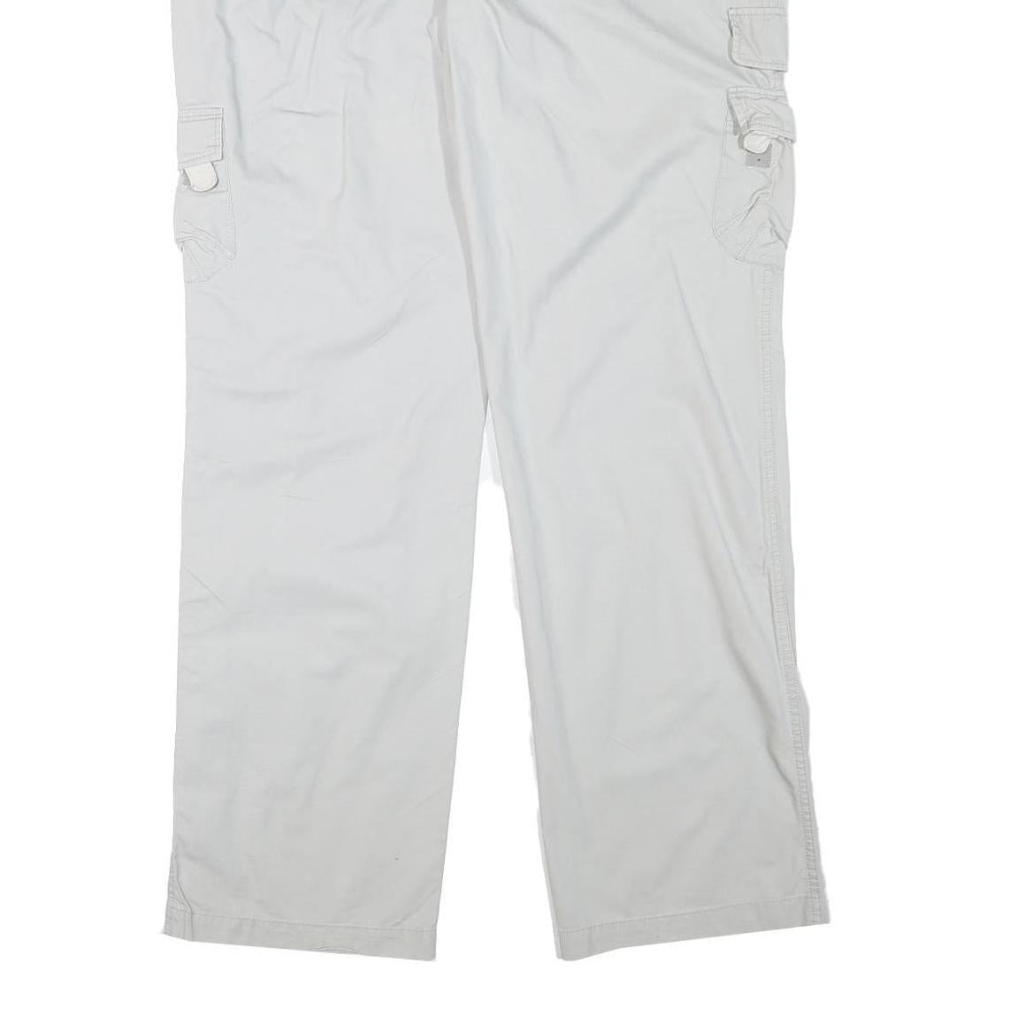 DRIVER Mens Cotton Blend Regular Light Grey Cargo Trousers W36 L33 Casual