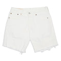 LEVI'S Mens White Casual Denim Shorts M W32 Frayed Hem Stylish