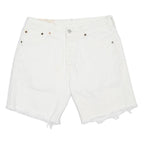 LEVI'S Mens White Casual Denim Shorts M W32 Frayed Hem Stylish