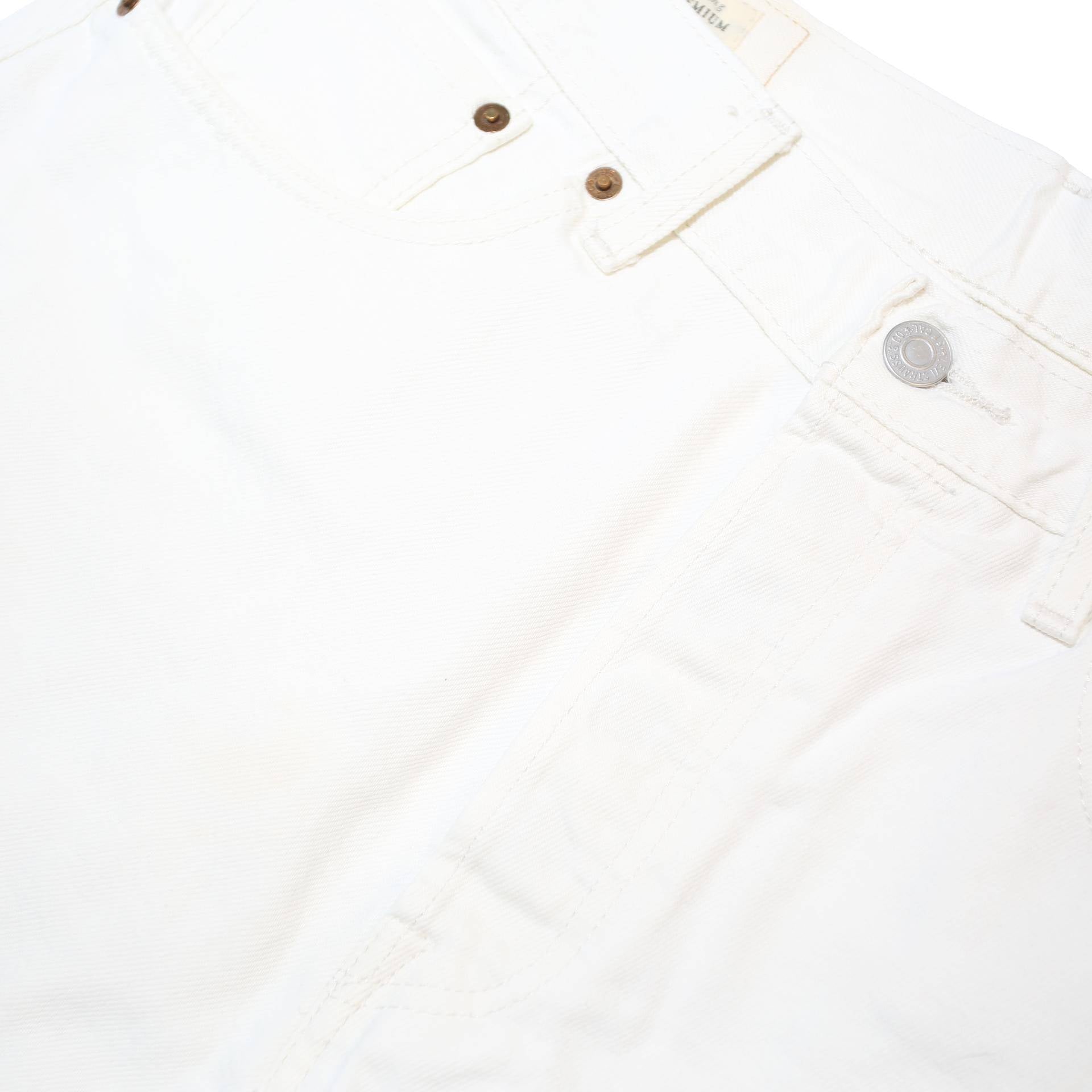 LEVI'S Mens White Casual Denim Shorts M W32 Frayed Hem Stylish