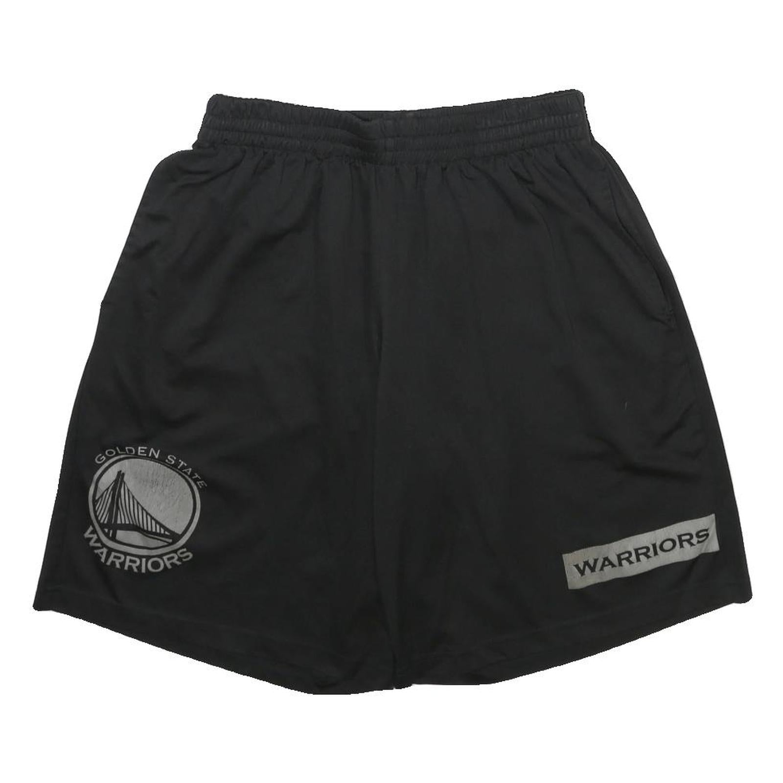 NBA Mens Black Golden State Warriors Casual Shorts L W28 Sports Logo