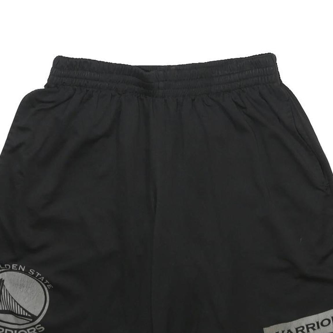 NBA Mens Black Golden State Warriors Casual Shorts L W28 Sports Logo