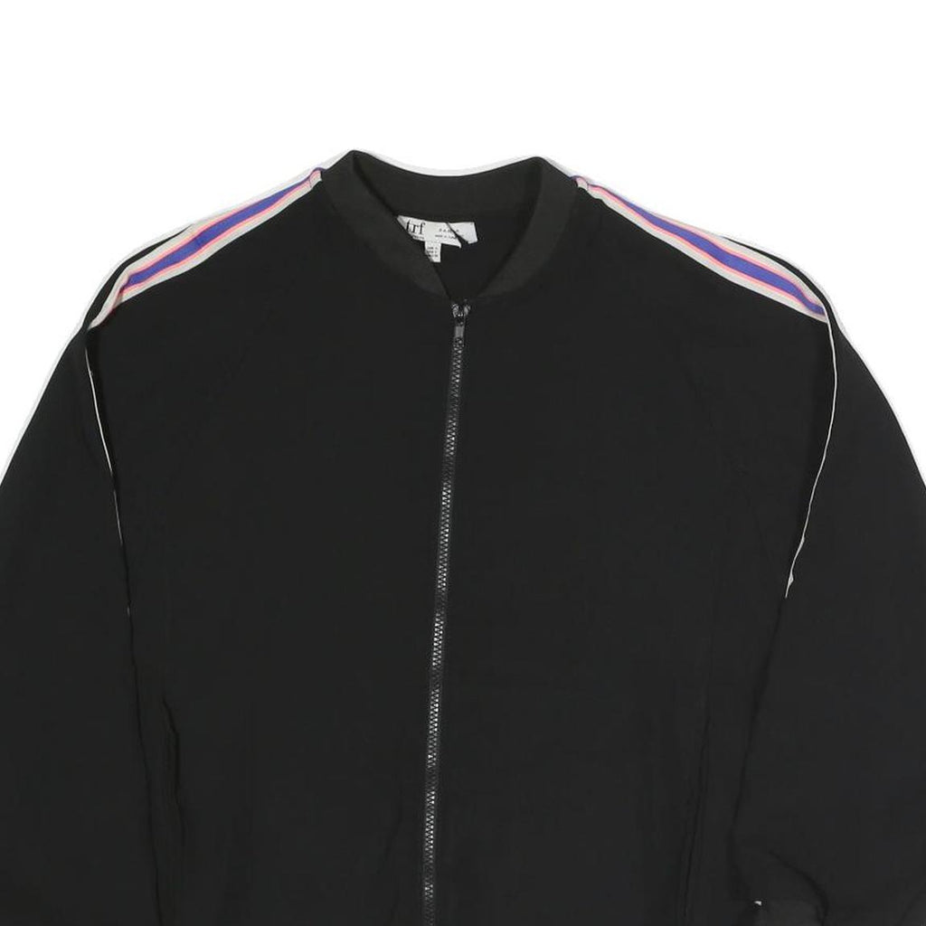 ZARA Womens Black Jacket L Polyester Blend Plain Zip Bomber Style Casual