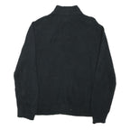 CHAPS Mens Black & Grey Patterned Pullover Half Zip Jumper L Cotton Blend Casual