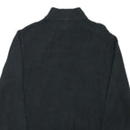 CHAPS Mens Black & Grey Patterned Pullover Half Zip Jumper L Cotton Blend Casual