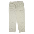 DOCKERS Mens Regular Fit Beige Cotton Blend Trousers W40 L32 Classic Style Zip