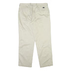 DOCKERS Mens Regular Fit Beige Cotton Blend Trousers W40 L32 Classic Style Zip
