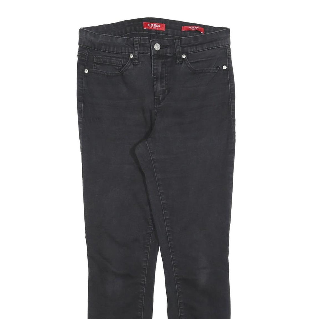 GUESS Womens Jeans Black Slim Skinny Denim W28 L28 Classic Cotton Blend Zip