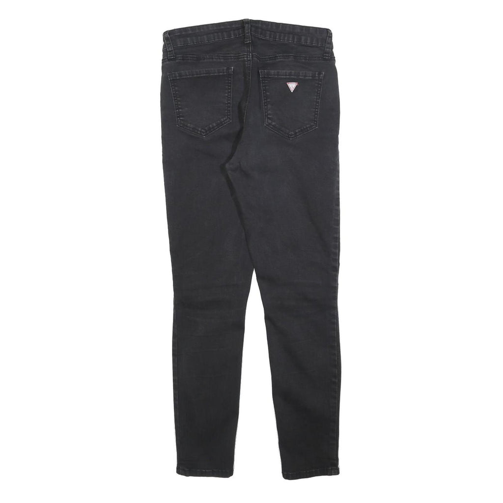 GUESS Womens Jeans Black Slim Skinny Denim W28 L28 Classic Cotton Blend Zip