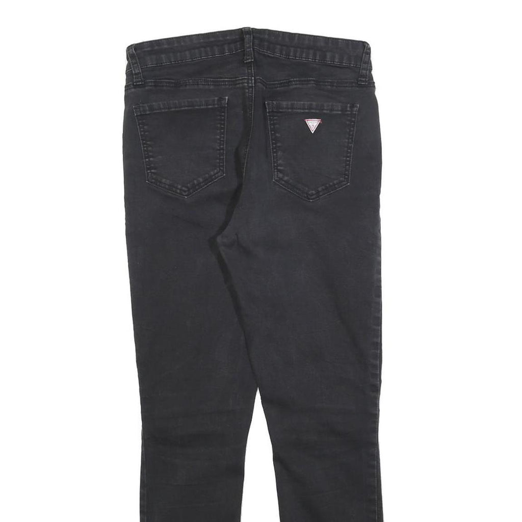 GUESS Womens Jeans Black Slim Skinny Denim W28 L28 Classic Cotton Blend Zip