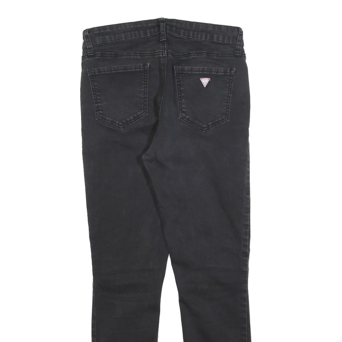 GUESS Womens Jeans Black Slim Skinny Denim W28 L28 Classic Cotton Blend Zip