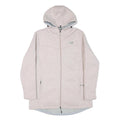 NEW BALANCE Womens Cream Hooded Zip Jacket L Polyester Blend Plain Lightweight