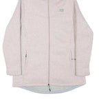 NEW BALANCE Womens Cream Hooded Zip Jacket L Polyester Blend Plain Lightweight