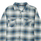 VANS Mens Blue & Beige Checked Cotton Shirt S Casual Button-Up Long Sleeve