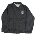 AUBURN Mens Black Button Jacket L Polyester Blend Plain Lightweight Coach