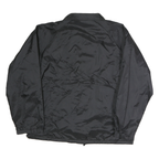 AUBURN Mens Black Button Jacket L Polyester Blend Plain Lightweight Coach