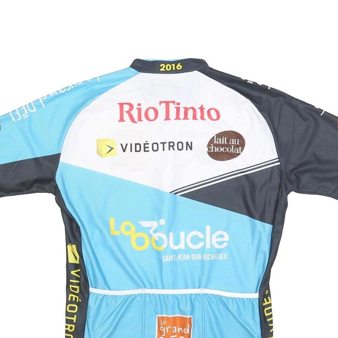 LG Mens Blue & Black Cycling T-Shirt M Short Sleeve Crew Neck Performance Sports