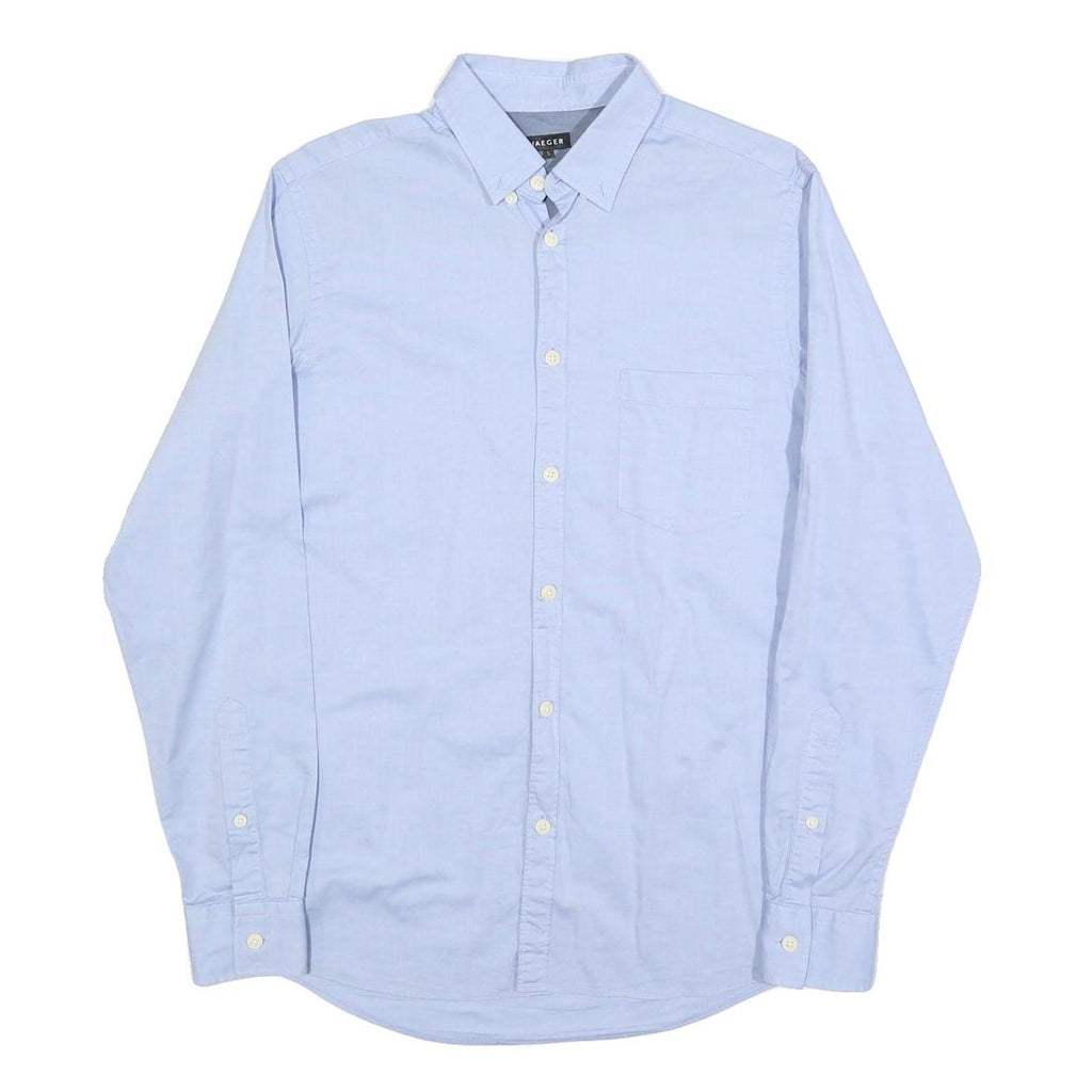 JAEGER Mens Blue Shirt S Button-Down Collar Long Sleeve Cotton Blend Classic