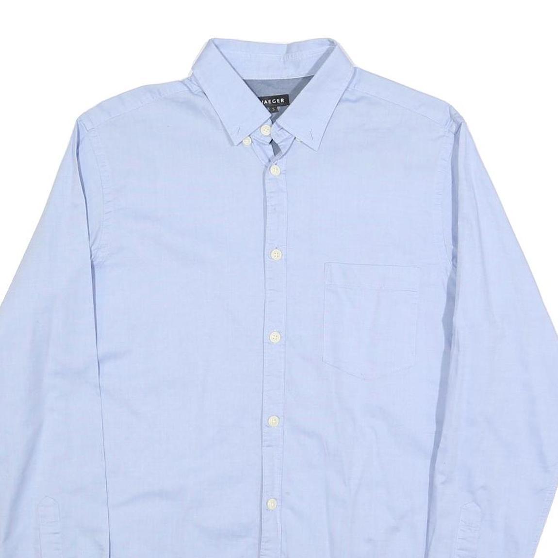 JAEGER Mens Blue Shirt S Button-Down Collar Long Sleeve Cotton Blend Classic