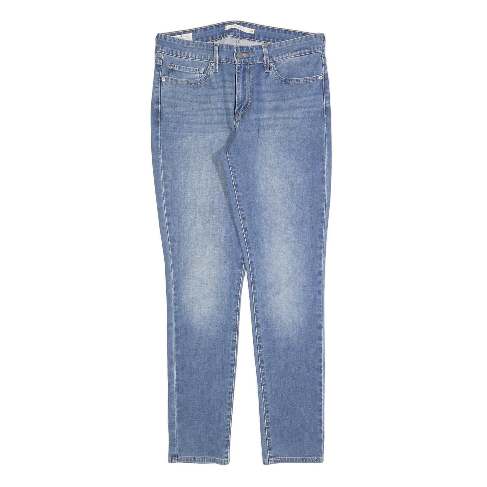 LEVI'S 711 Womens Slim Blue Denim Medium W28 L28 Slim Fit Zip Jeans