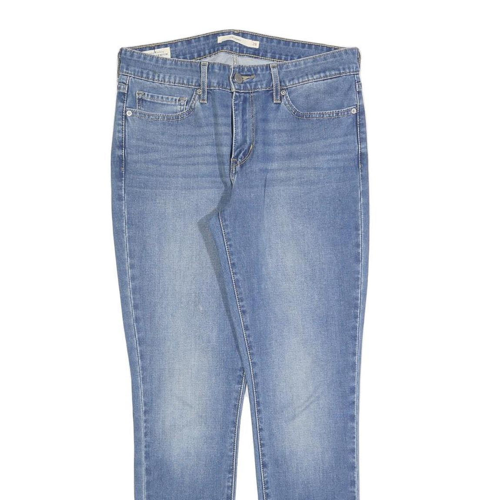 LEVI'S 711 Womens Slim Blue Denim Medium W28 L28 Slim Fit Zip Jeans