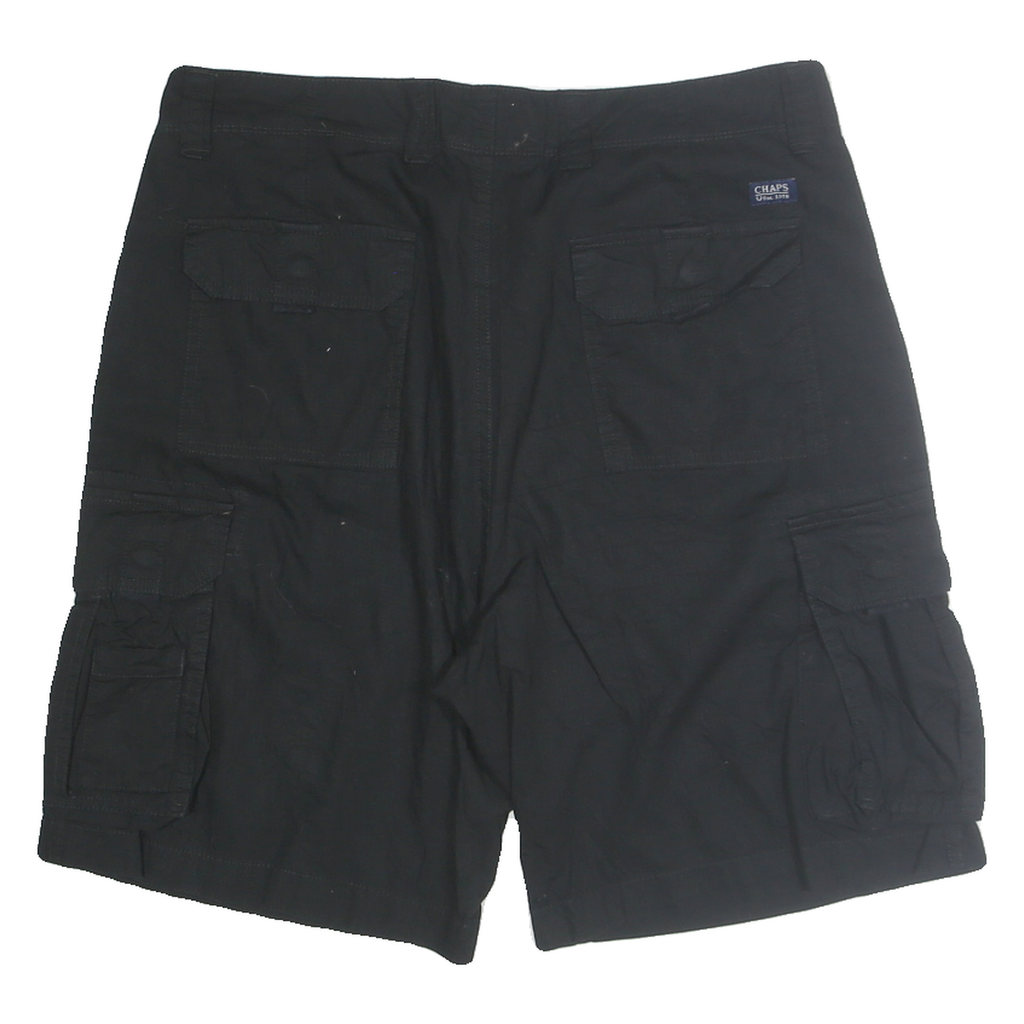 CHAPS Mens Black Cargo Shorts M W34 Cotton Blend Casual Pocketed