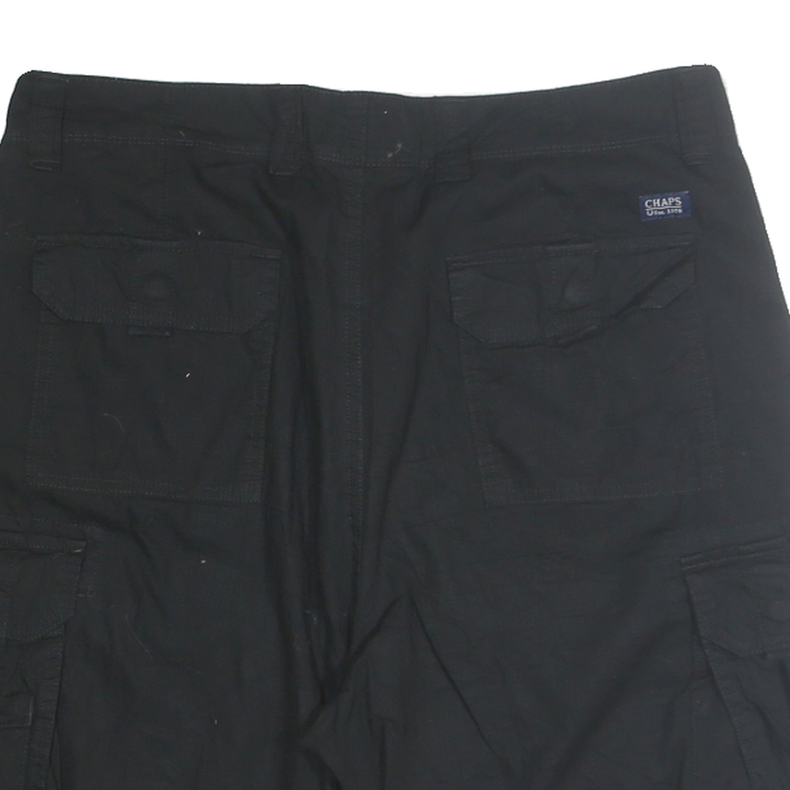 CHAPS Mens Black Cargo Shorts M W34 Cotton Blend Casual Pocketed