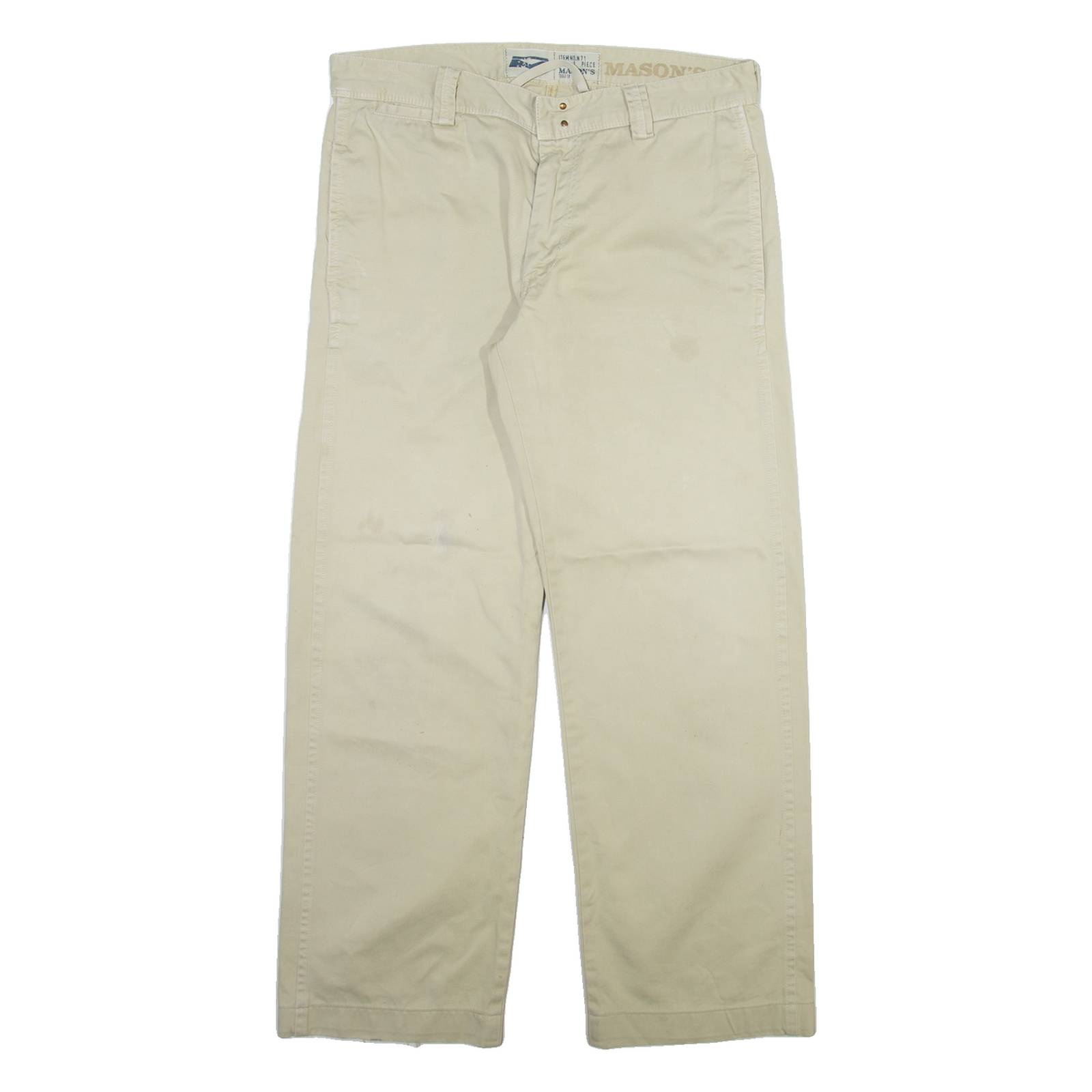 MASONS Mens Trousers Cream Regular Straight W34 L30