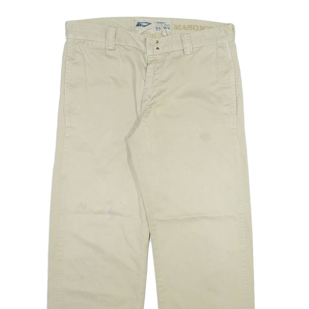 MASONS Mens Trousers Cream Regular Straight W34 L30