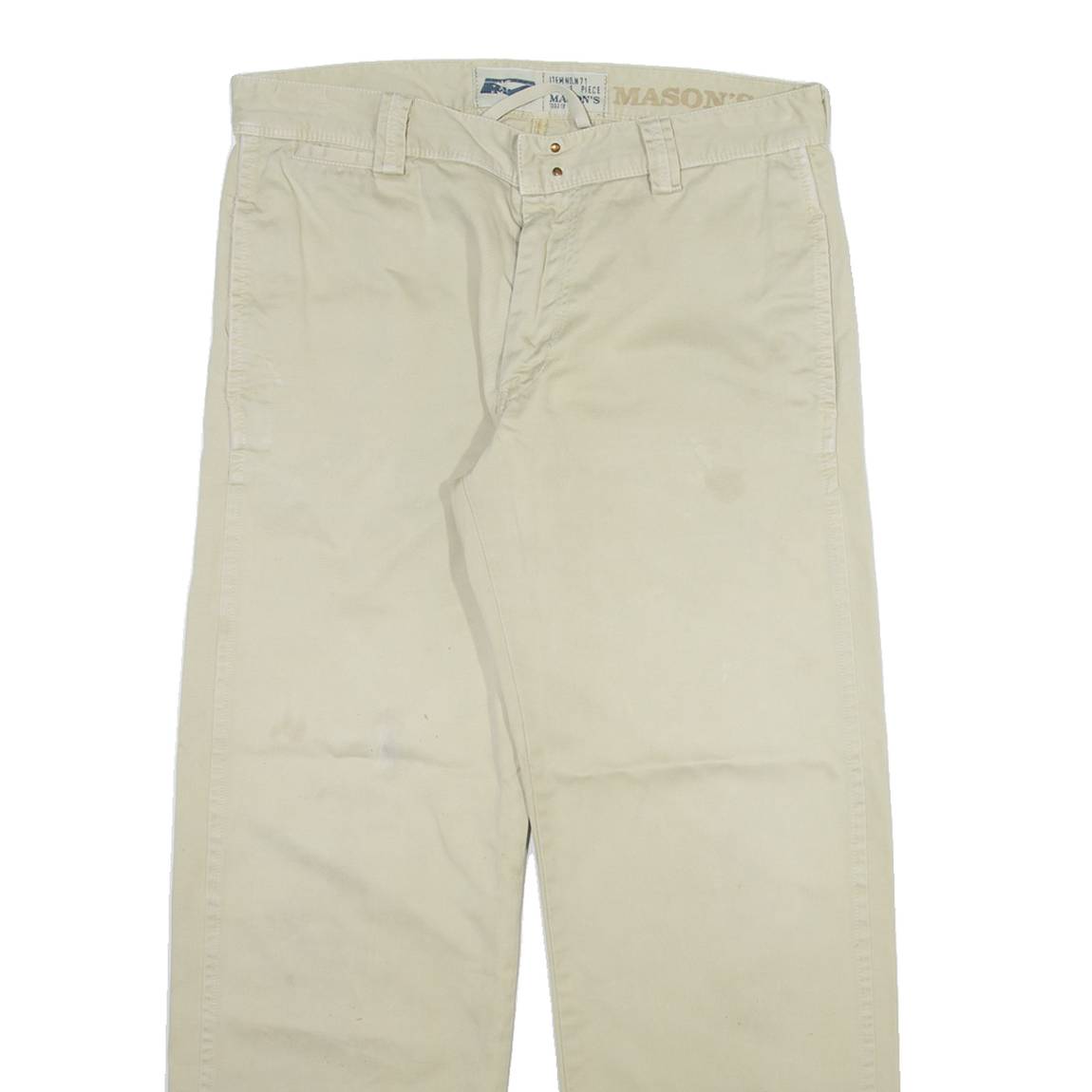MASONS Mens Trousers Cream Regular Straight W34 L30