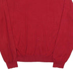 CHAPS Mens Red Plain V-Neck Basic Knit 2XL Jumper Cotton Blend Stylish Comfort