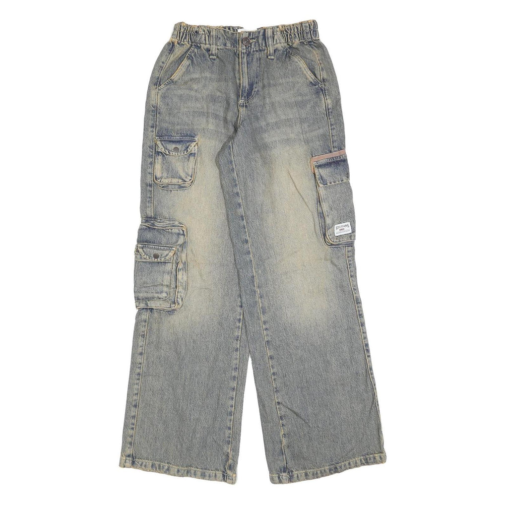 BDG Womens Relaxed Cargo Jeans Denim Light W25 L32 Utility Pockets Zip