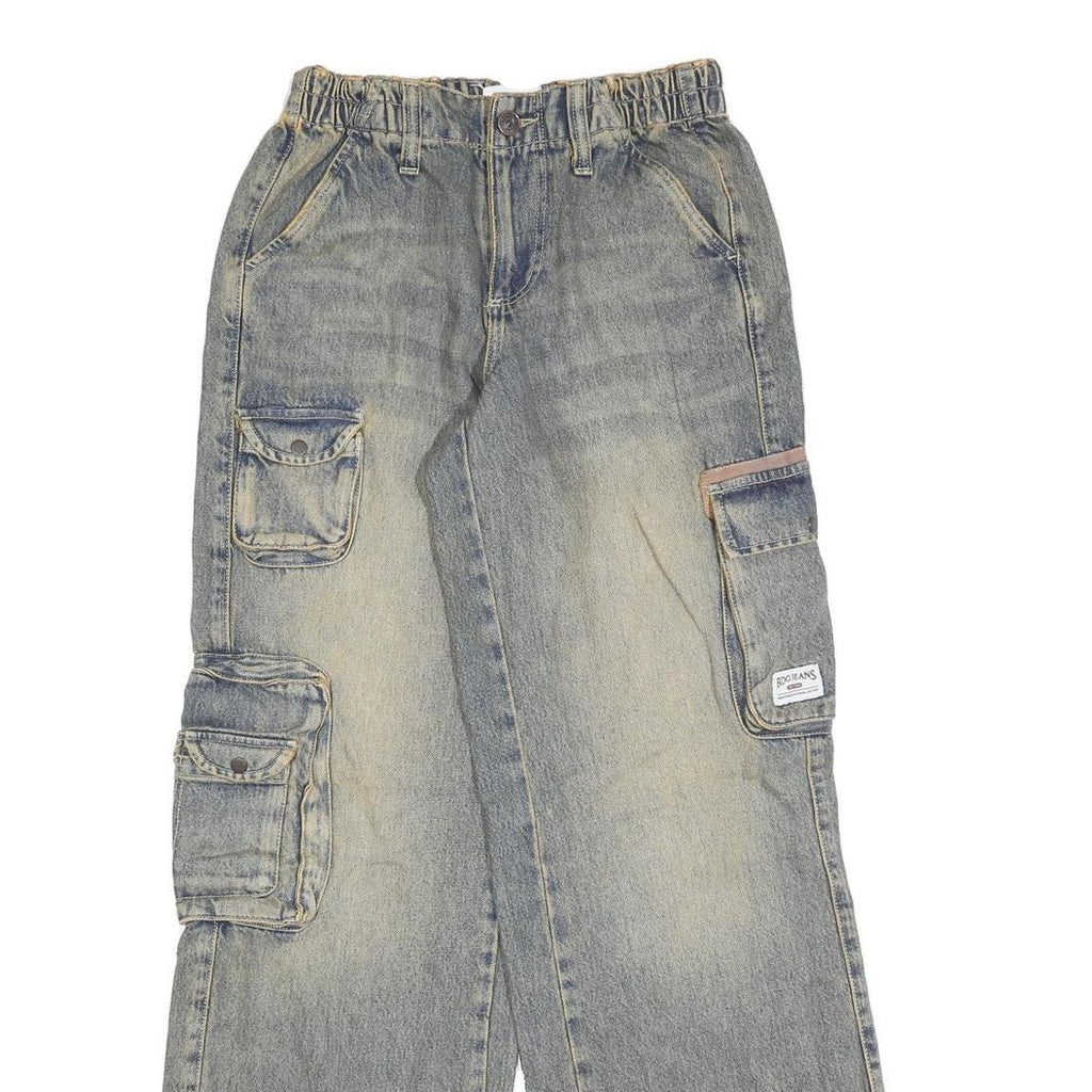 BDG Womens Relaxed Cargo Jeans Denim Light W25 L32 Utility Pockets Zip