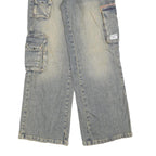 BDG Womens Relaxed Cargo Jeans Denim Light W25 L32 Utility Pockets Zip