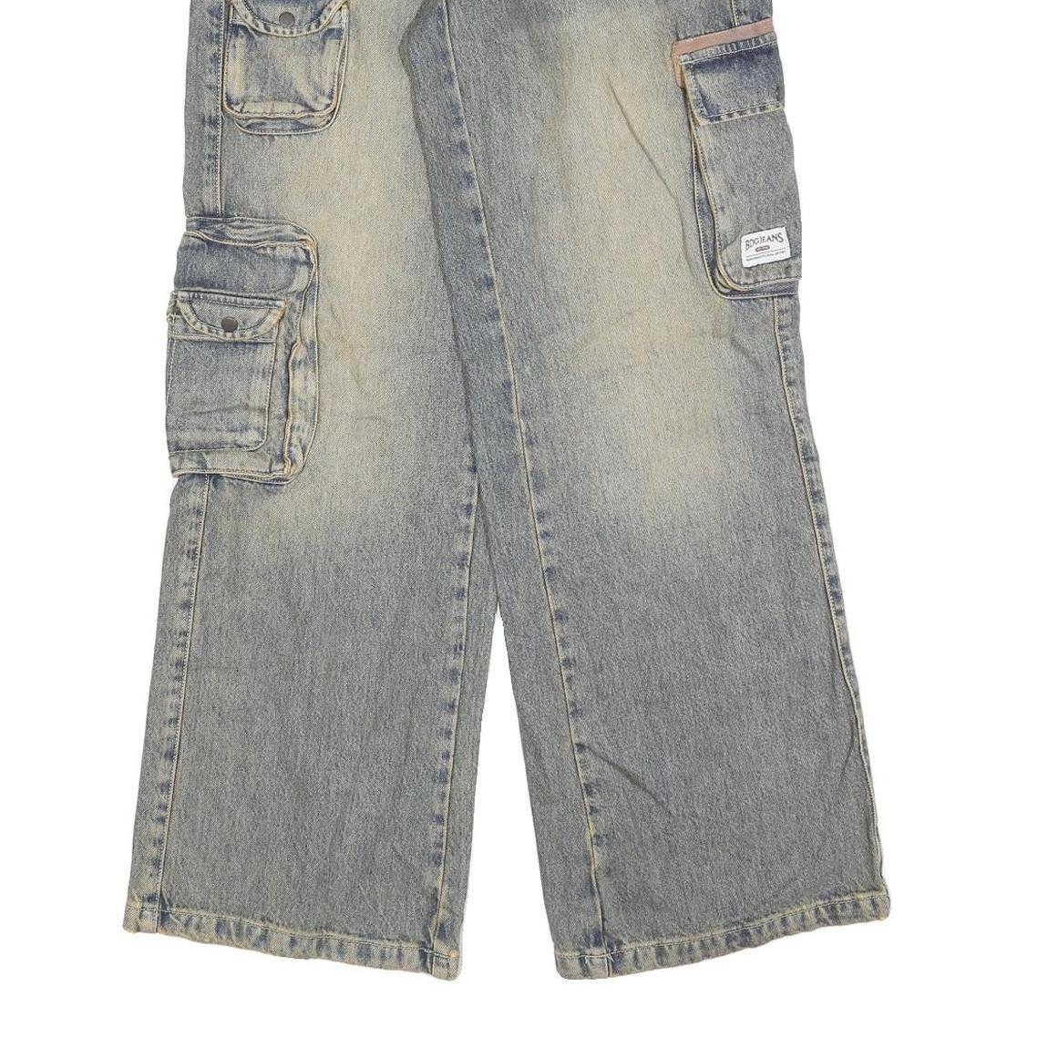 BDG Womens Relaxed Cargo Jeans Denim Light W25 L32 Utility Pockets Zip