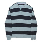 POLO RALPH LAUREN Mens Blue & Black Striped Long Sleeve Polo Shirt XL Cotton