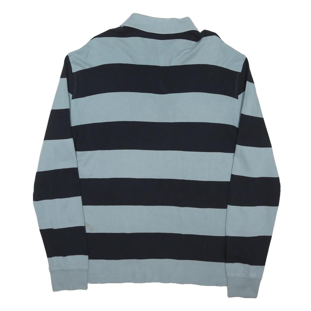 POLO RALPH LAUREN Mens Blue & Black Striped Long Sleeve Polo Shirt XL Cotton