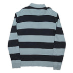 POLO RALPH LAUREN Mens Blue & Black Striped Long Sleeve Polo Shirt XL Cotton