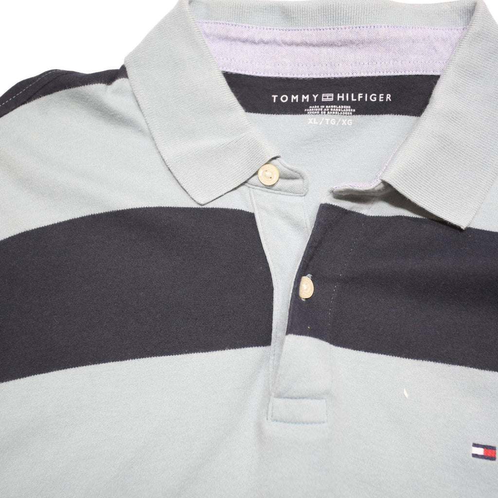 POLO RALPH LAUREN Mens Blue & Black Striped Long Sleeve Polo Shirt XL Cotton