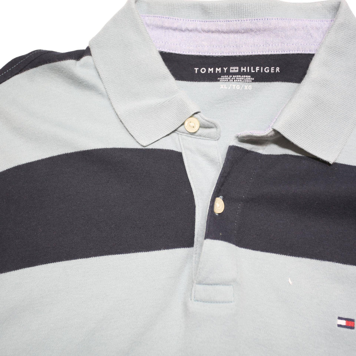 POLO RALPH LAUREN Mens Blue & Black Striped Long Sleeve Polo Shirt XL Cotton