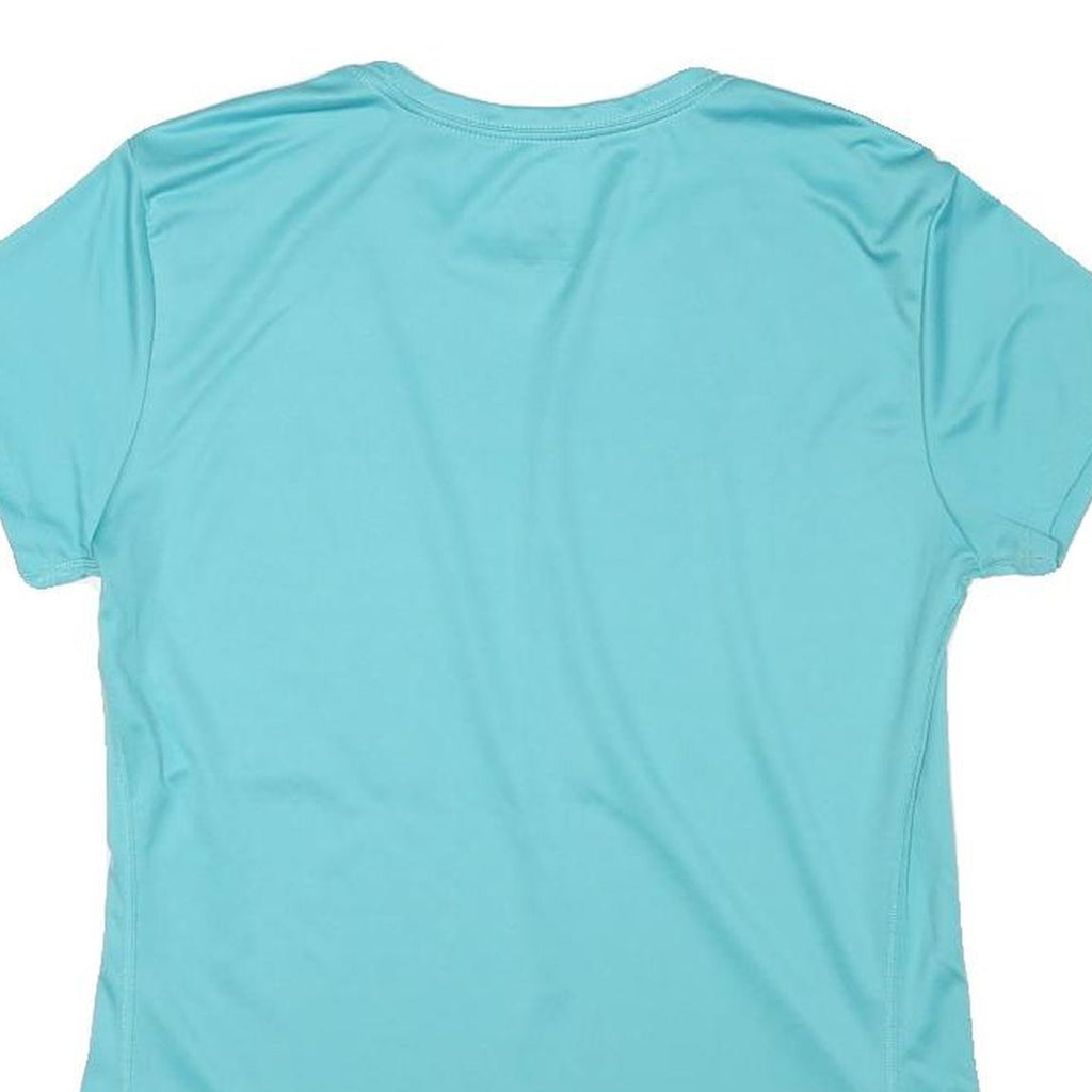 NIKE Womens Blue Kiss My Race Graphic T-Shirt M Short Sleeve Crew Neck